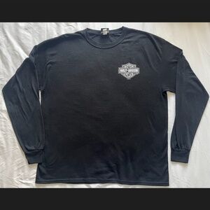 Harley Davidson Black Logo Long Sleeve Shirt T-shirt Men’s XL